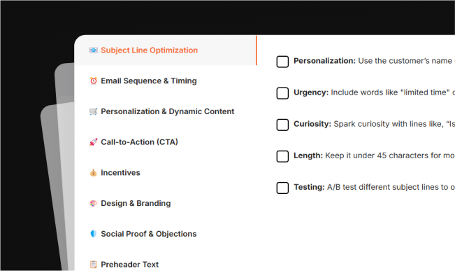Abandoned Cart Checklist