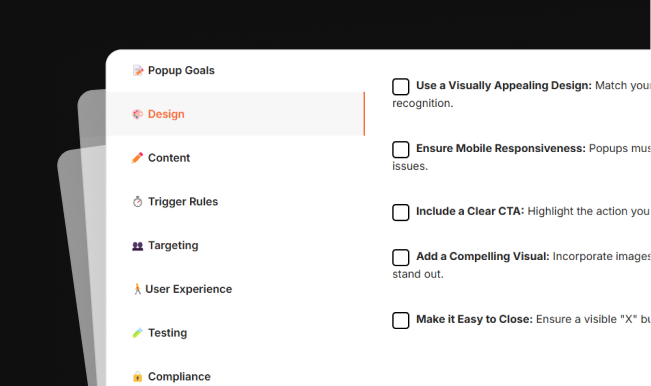 Ecommerce Popup Checklist