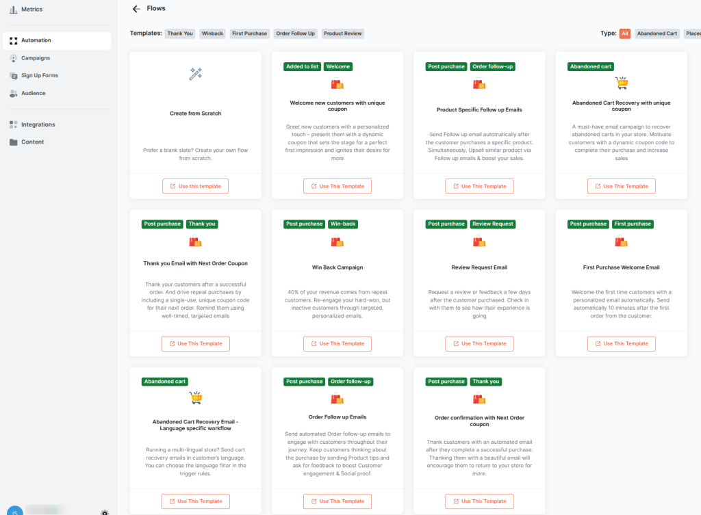 Email automation workflows in Retainful