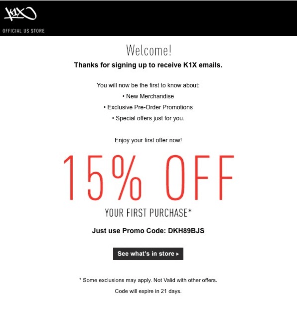 First purchase discount coupon email template by K1X