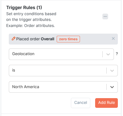 Setting up geo-location email trigger conditions in Retainful