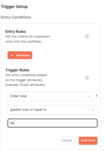 Setting up order total as email trigger rule in Retainful