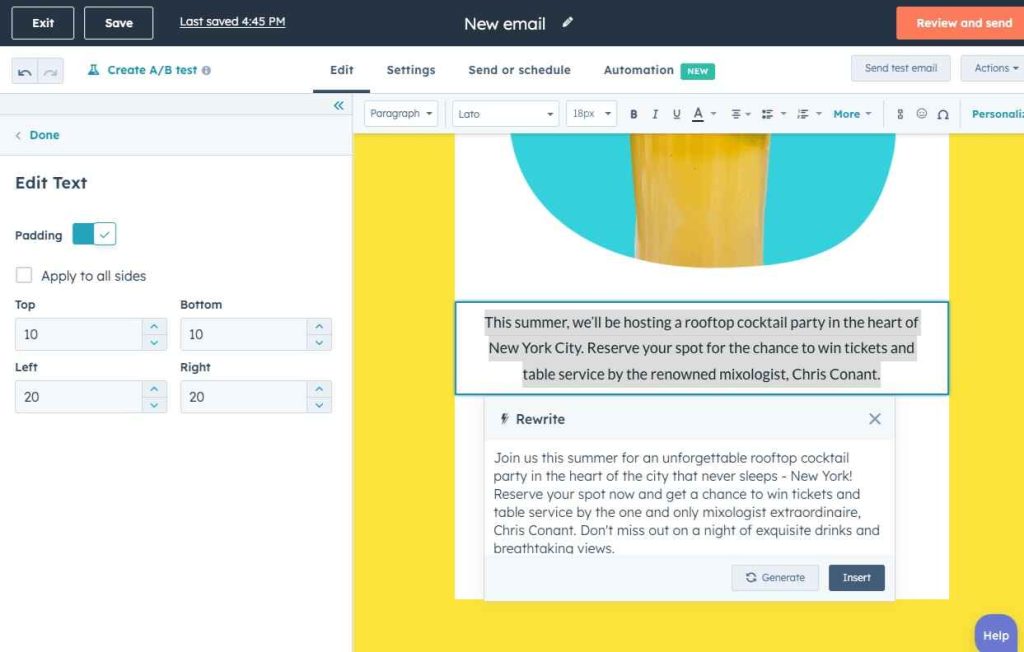 HubSpot AI email writer