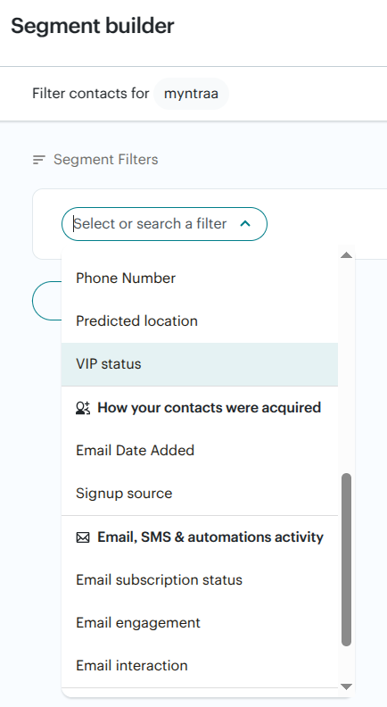 Mailchimp email segmentation feature