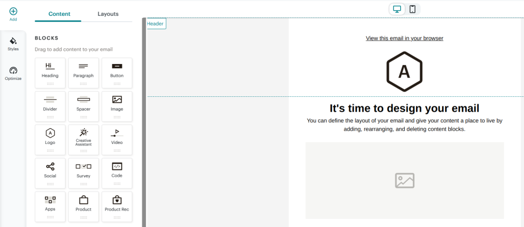 Mailchimp email template customization