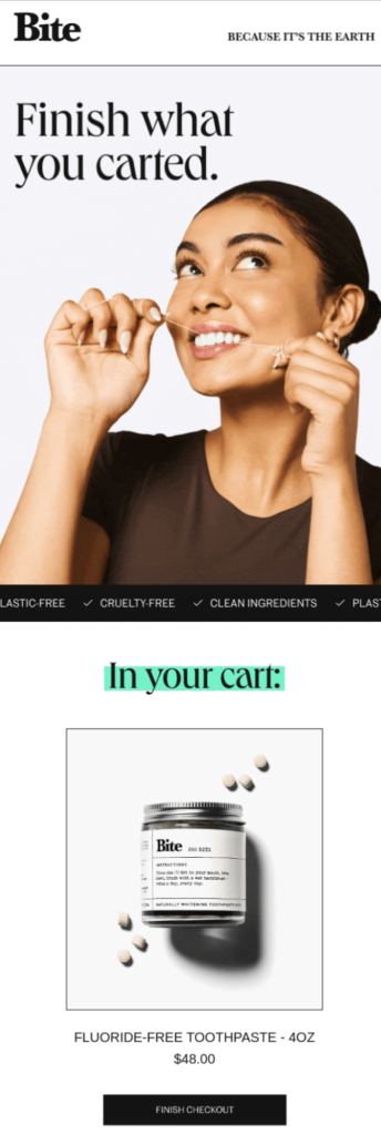 Shopify transactional email template for abandoned cart reminder