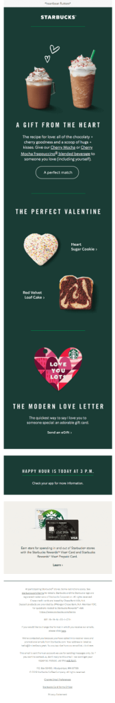 Starbucks's behavioral segmentation example for Valentine’s Day focuses on customer’s purchase behavior and loyalty