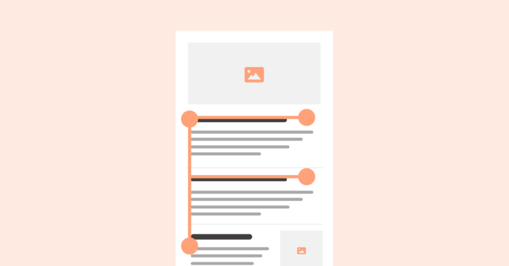 Illustration of F-pattern layout in email design.