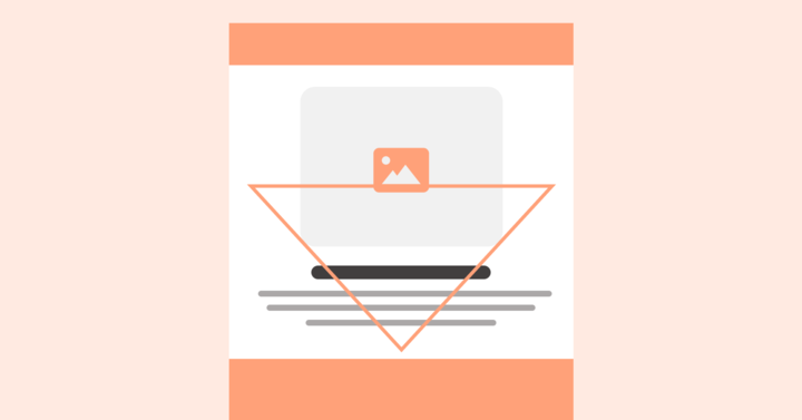 Illustration of inverted triangle pattern in email design.