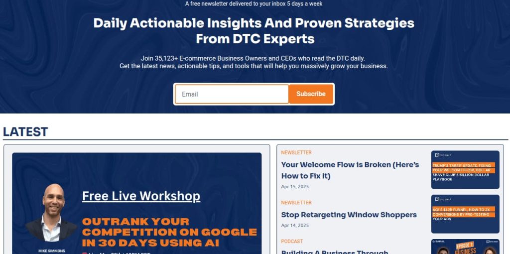 DTC-Daily-newsletter-providing-ecommerce-insights-and-strategies
