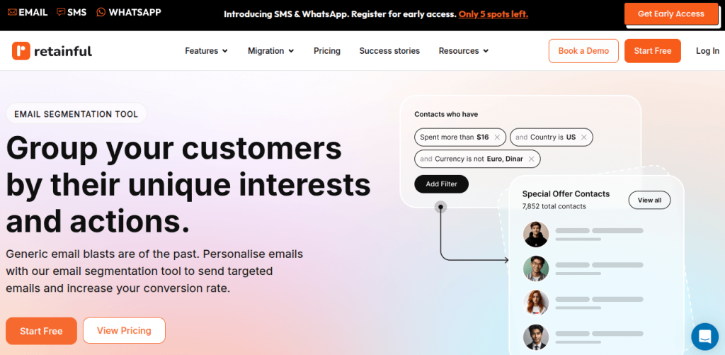 Retainful email segmentation tool