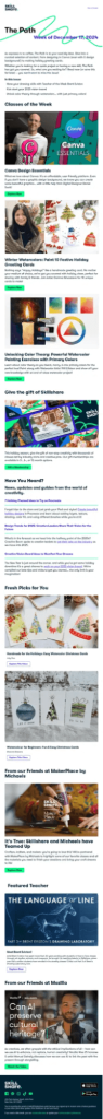 Skillshare marketing email newsletter