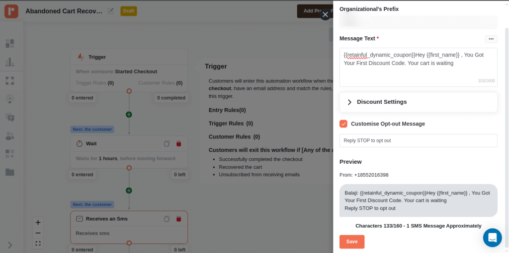 Customize your SMS message content