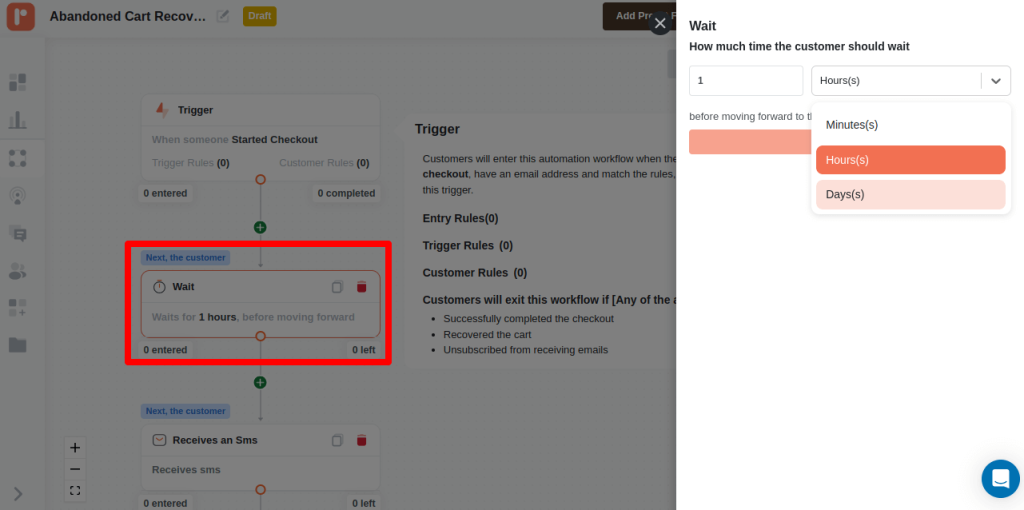 Delay time settings 