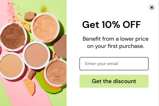 First purchase discount website popup template from Retinful