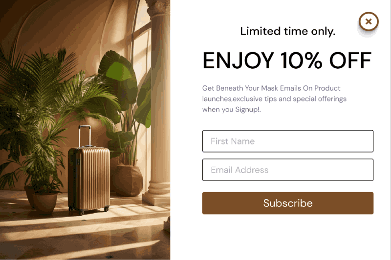 Limited time discount popup template from Retainful