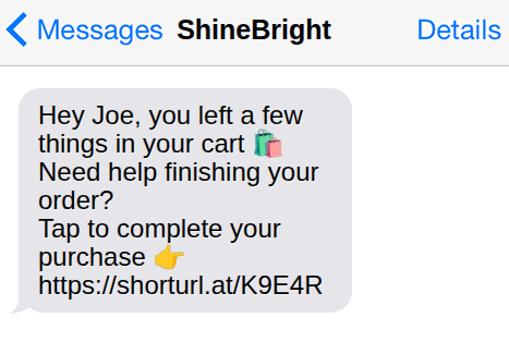 Abandoned Cart SMS
