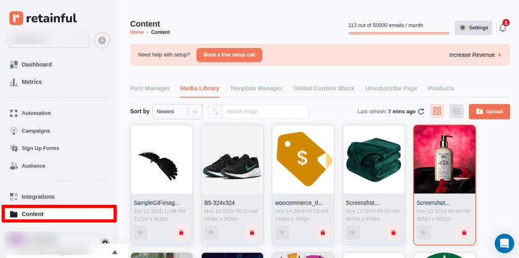 Content Manager in Retainful