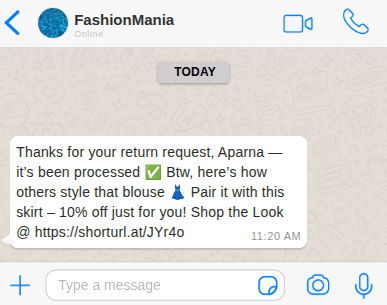 Customer Support WhatsApp Message