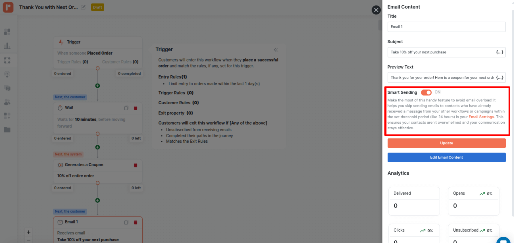 Enabling Smart Sending in Automation Workflow