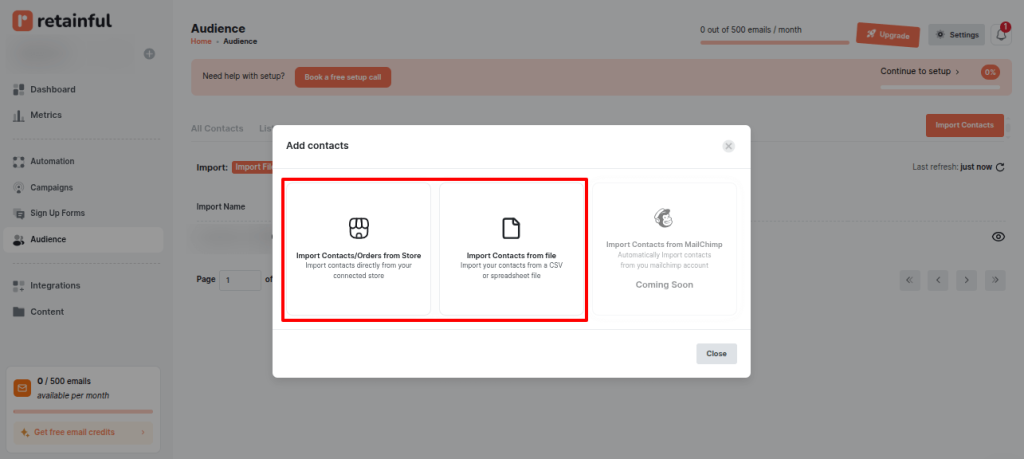 Import and sync your contacts with Retainful