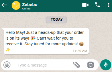 Order Update in WhatsApp