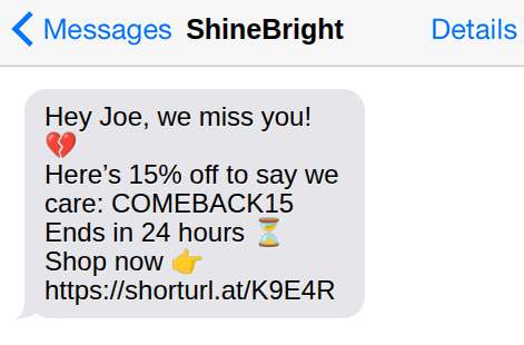 Re-engagement SMS Campaign

