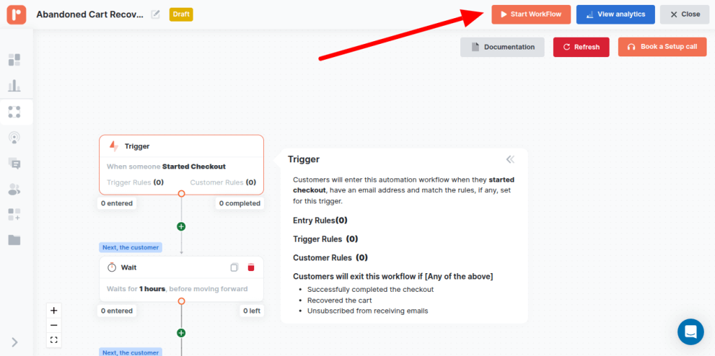 Starting workflow in Retainful