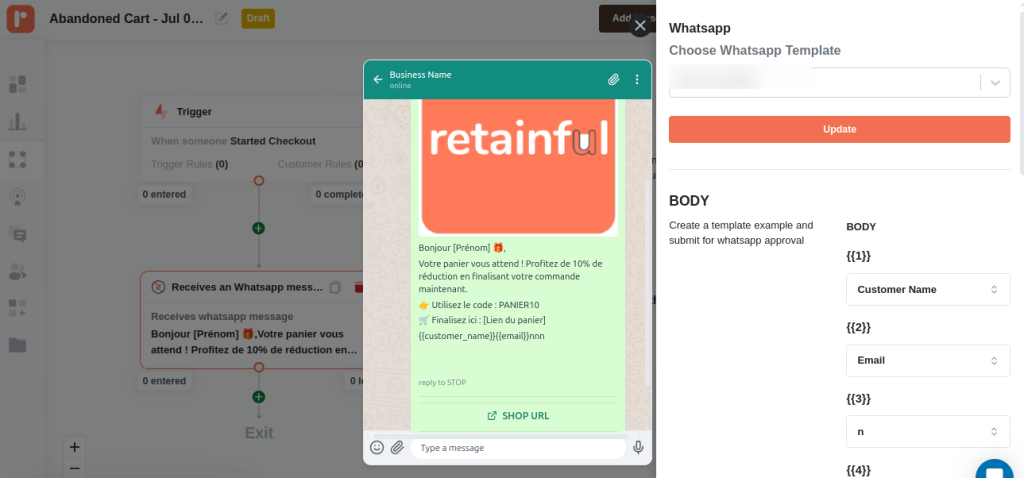 Whatsapp Content settings