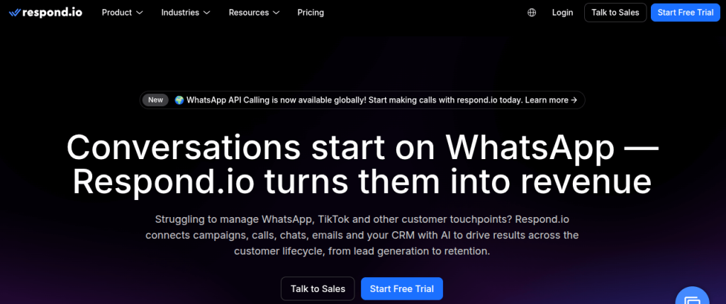 Respond.io - Omnichannel communication platform, including WhatsApp