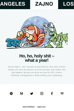 Christmas and New Year greeting email example
