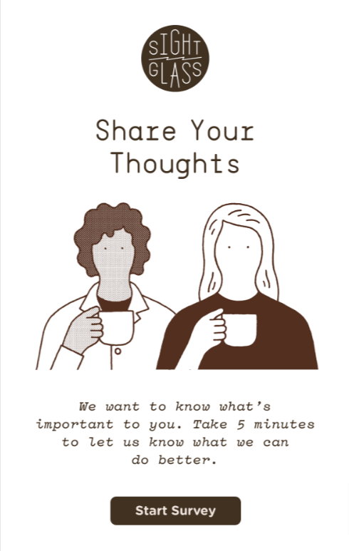 SightGlass – Feedback request email marketing example