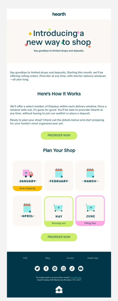 Hearth New year email campaign
