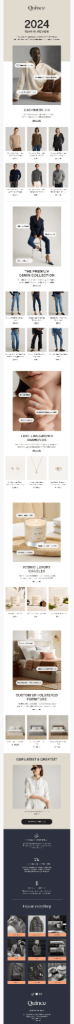 Quince New year email campaign
