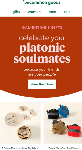 An e-commerce product display of a Galentine's Day Bestie Bundle featuring matching sets of wine glasses and self-care items.