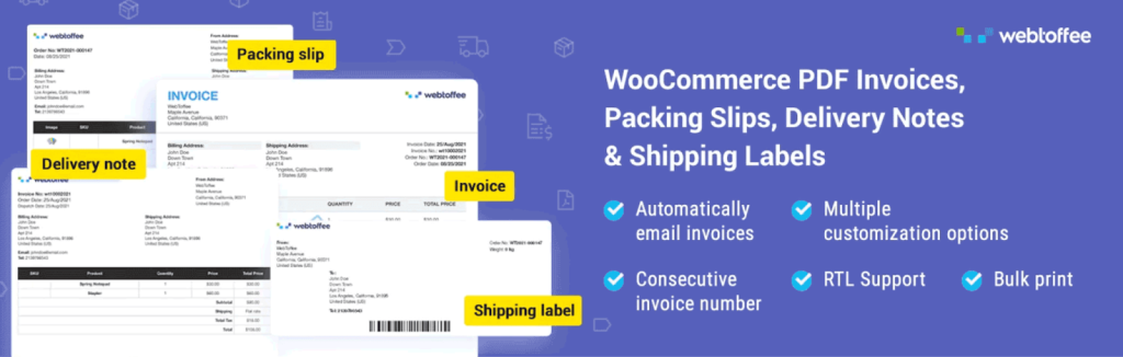WooCommerce PDF Invoices and Packing Slips Plugin