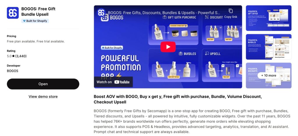 BOGOS: Free Gift & Bundle Upsell