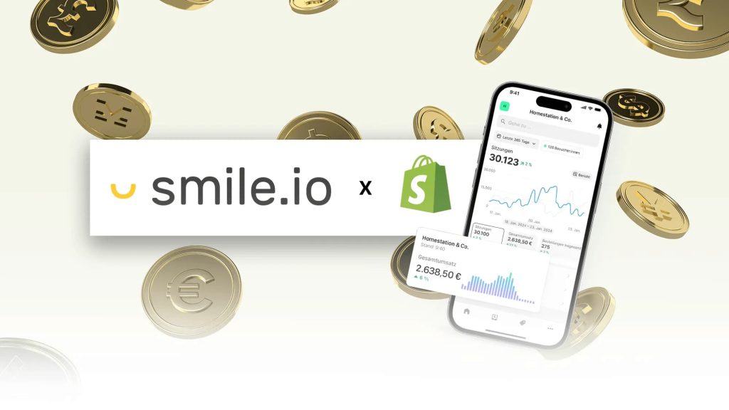 Illustration of Smile.io displaying the logos of Shopify and Smile.io